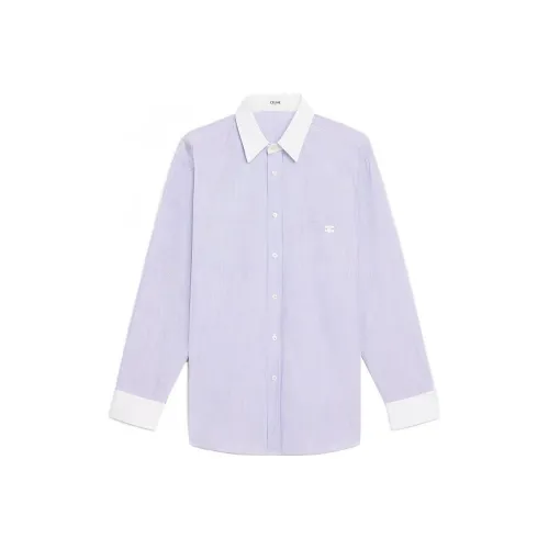 CELINE Oversized Shirt In Striped Chambray Cotton