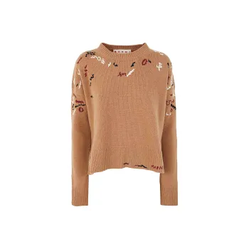 MARNI Embroidered Round Neck Jumper
