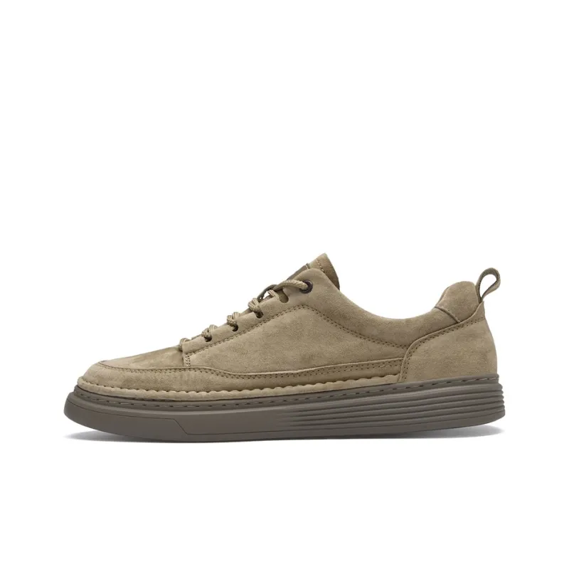 Jinho Skateboard Shoes Men Low Top Brown/Khaki-0