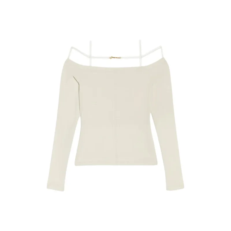 Jacquemus Long Sleeve Lingerie T Shirt 'Beige'-0