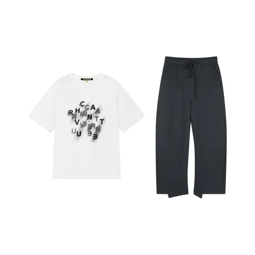 Caver&Hunter Casual Sportswear Unisex White+Dark Gray