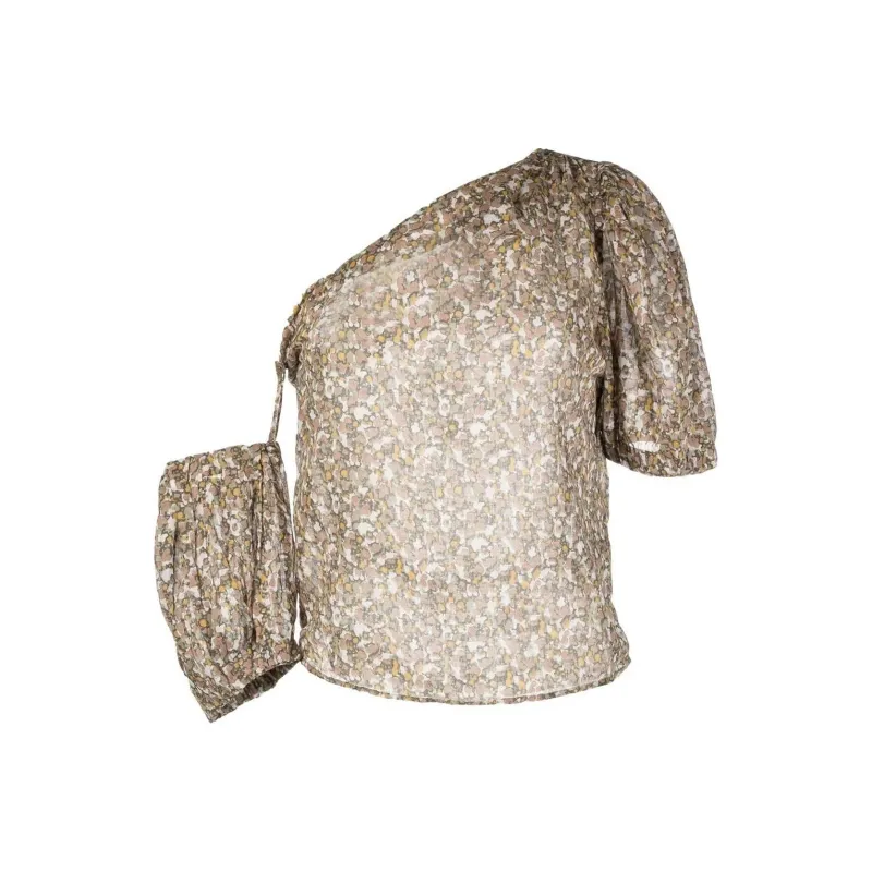 ISABEL MARANT ETOILE Asymmetric Floral print Blouse-0