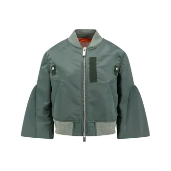 Sacai Puff Sleeved Panelled Bomber Jacket
