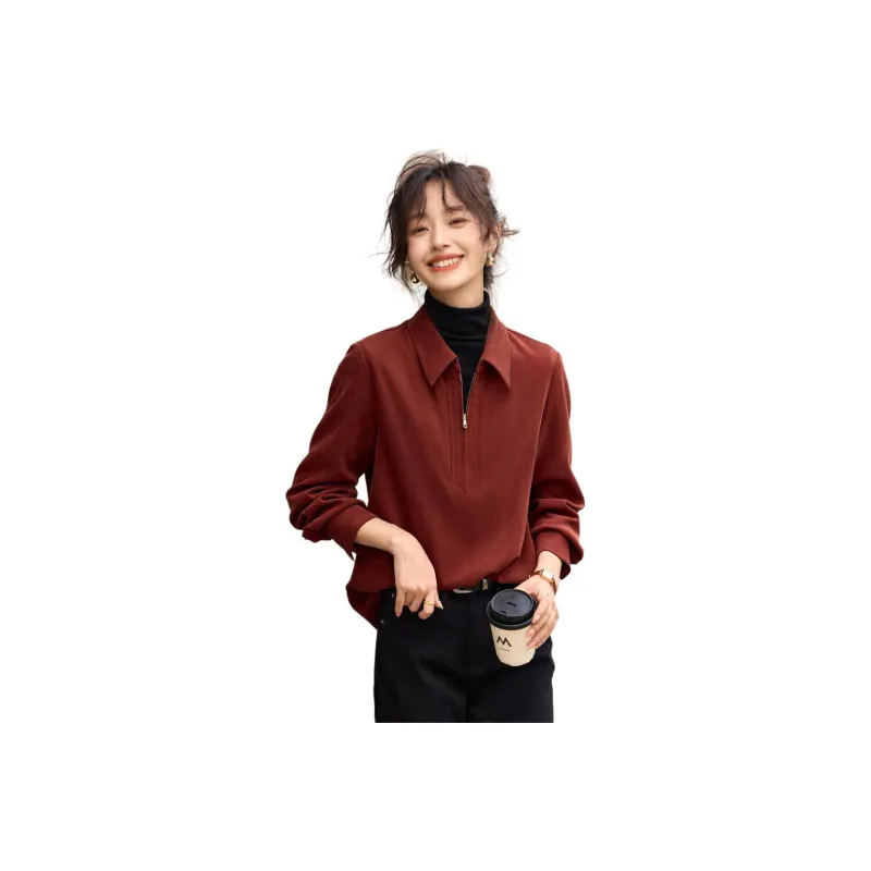 Mo Han Yi Mei Shirt Women's Burgundy-0