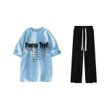 Clothing Set (Misty Blue Top+Black Pants)