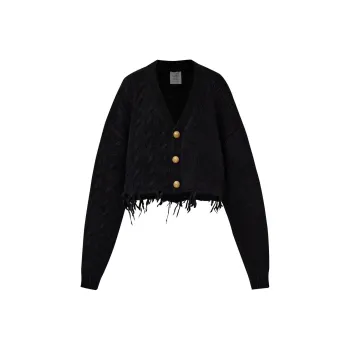 Vetements Button Up Distressed Cardigan