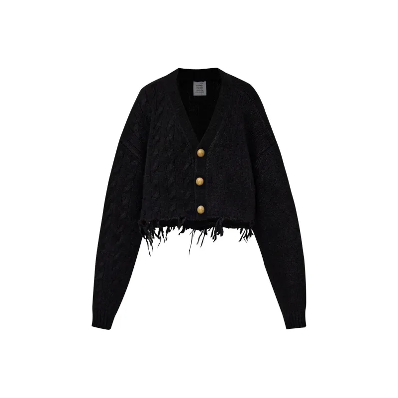 Vetements Button Up Distressed Cardigan-0