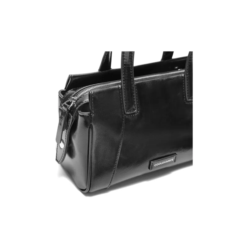BELLE Artificial Leather Handbag Medium Size Women's Brown-3