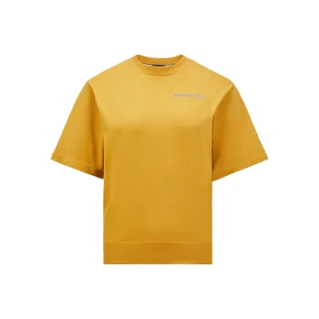 Moncler Grenoble Drop Shoulder Sleeve T Shirt Women's Yellow