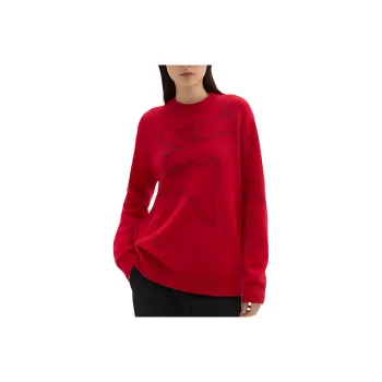 THEORY Cashmere Sweater Women's Peony Red Multicolor