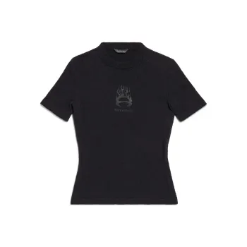 Balenciaga Burning Unity Fitted Knit Top