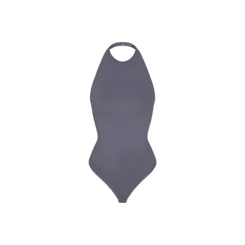 SKIMS OUTDOOR HALTER BODYSUIT Bodysuits Women's STEEL BLUE/Steel Blue