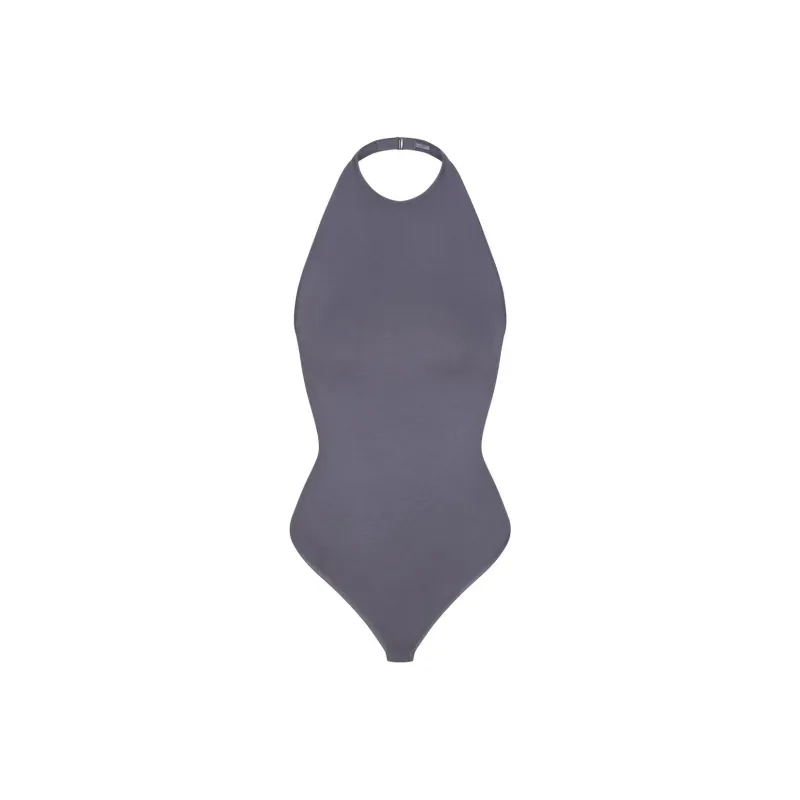 SKIMS OUTDOOR HALTER BODYSUIT Bodysuits Women's STEEL BLUE/Steel Blue-0