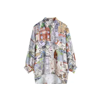 ELF SACK Shirts Women's Vintage Poster Color