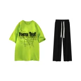 Clothing Set (Neon Green Top+Black Pants)