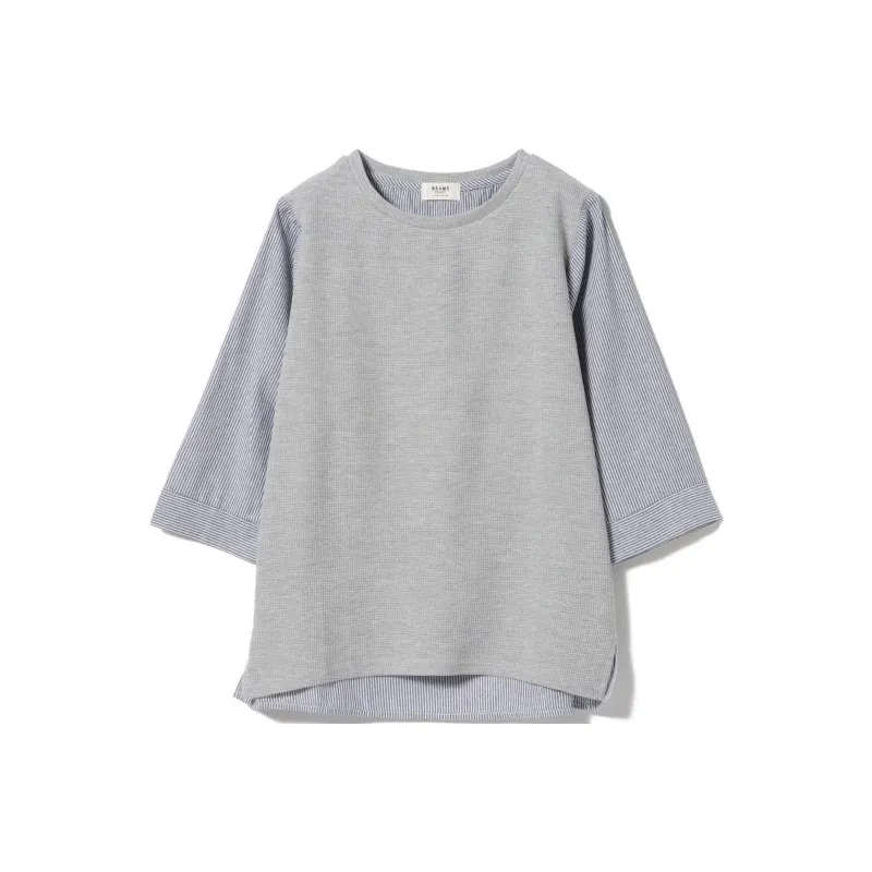 Beams T Shirts Women's Light Gray-0