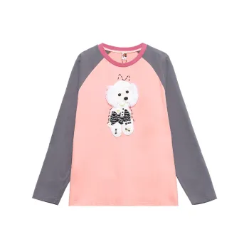 MUGUOGUOMU T Shirt Women's Pink Gray