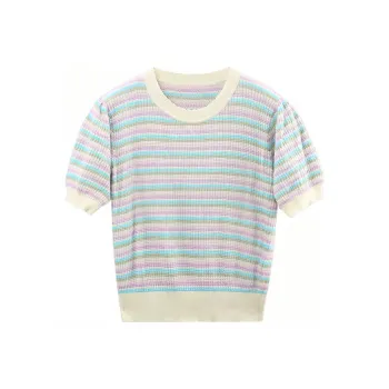 A paradise for awakening Knitwear Women's Purple Stripes