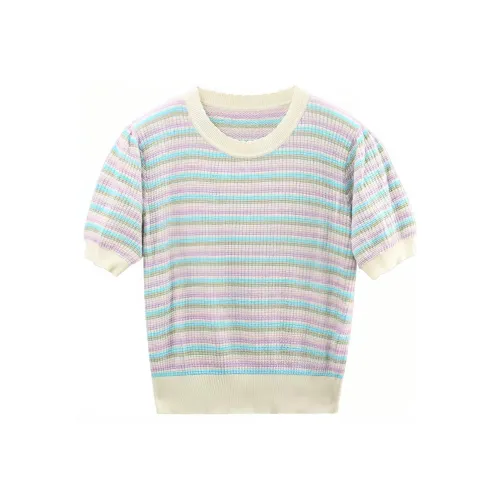 A paradise for awakening Knitwear Women's Purple Stripes