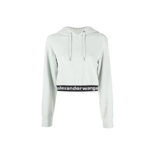 Alexander Wang Logo Cropped Corduroy Hoodie