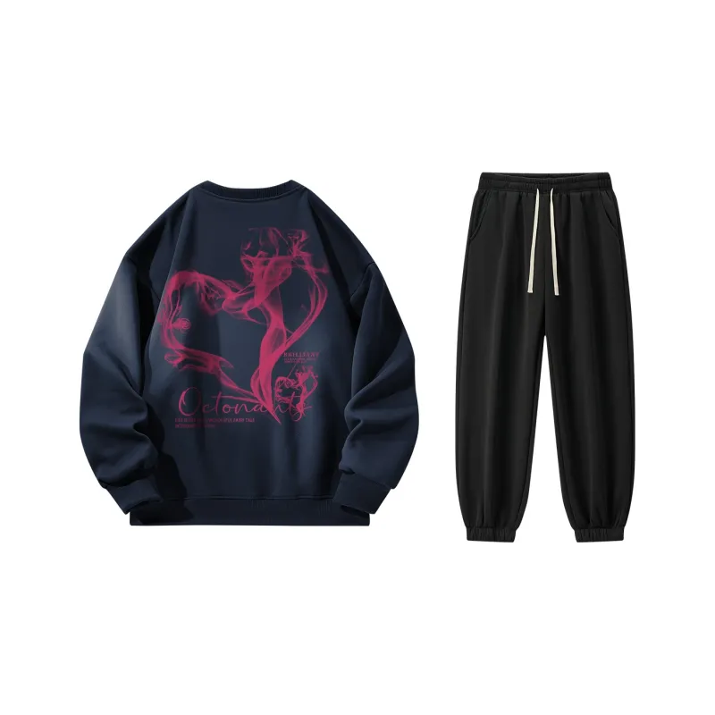 Small Columns Under The Sea Sweatshirt Set Unisex-16