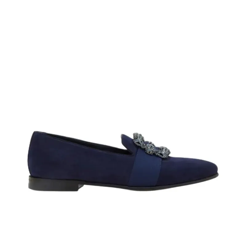 MANOLO BLAHNIK Carlton Casual Shoes Men's Blue-2