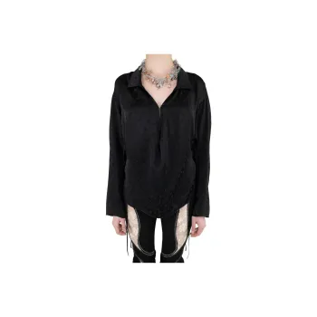 KIKO KOSTADINOV Long-Sleeved V-Neck Drawstring Blouse