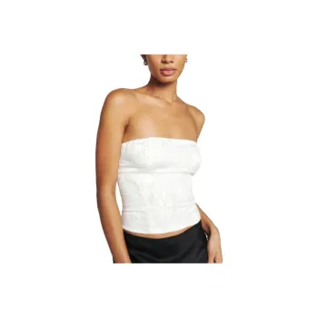 REFORMATION Giorgia Top Strapless Top Women's White Floral Brocade/White Floral Pattern Brocade