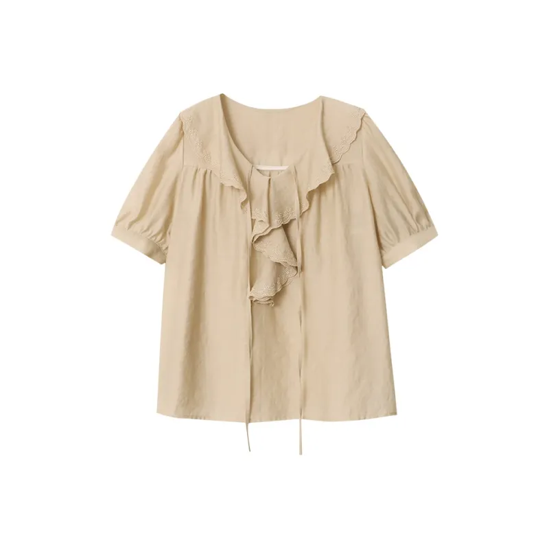 CHARM PICK Shirt Women's Apricot-0