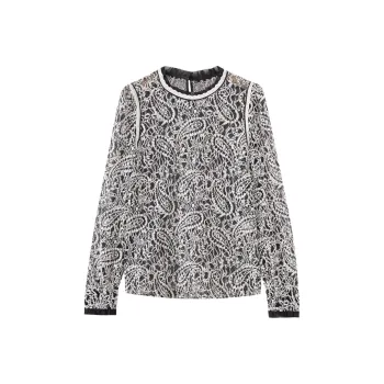 SHUIYUNJIAN T Shirt Women's Light Gray Floral