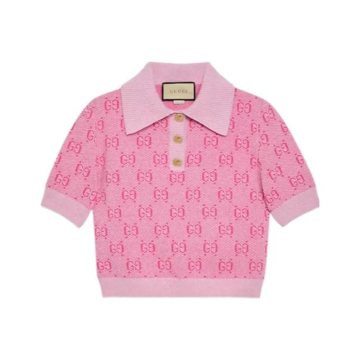 GUCCI Jacquard Polo 'Pink'-0
