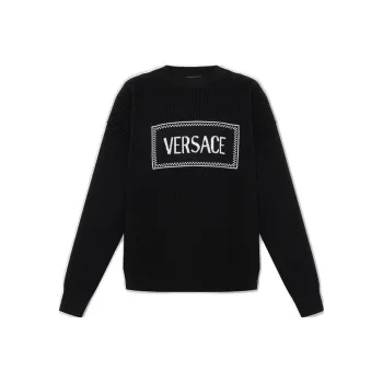 VERSACE Logo Embroidered Crewneck Swearter