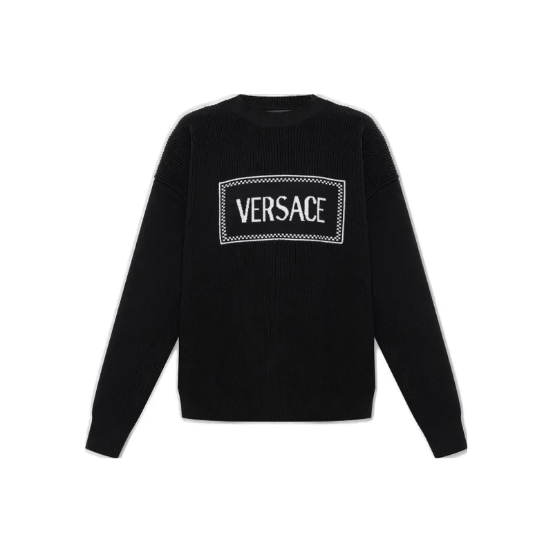 VERSACE Logo Embroidered Crewneck Swearter-0