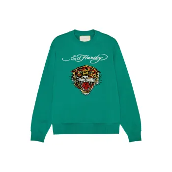 Ed Hardy Sweatshirts Women's Forest Dark Green E1OWW044