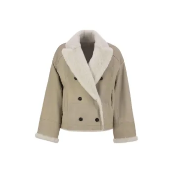 Brunello Cucinelli Double Breasted Leather Jacket
