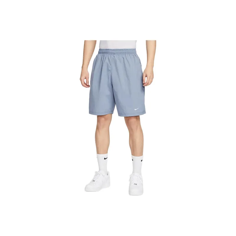 Nike Solo Swoosh Casual Shorts Men's Gray Slate Blue-0