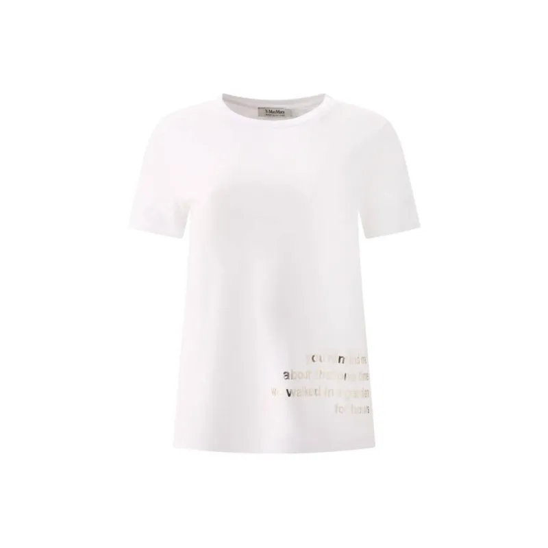 'S MAX MARA Slogan Printed Crewneck T Shirt-0