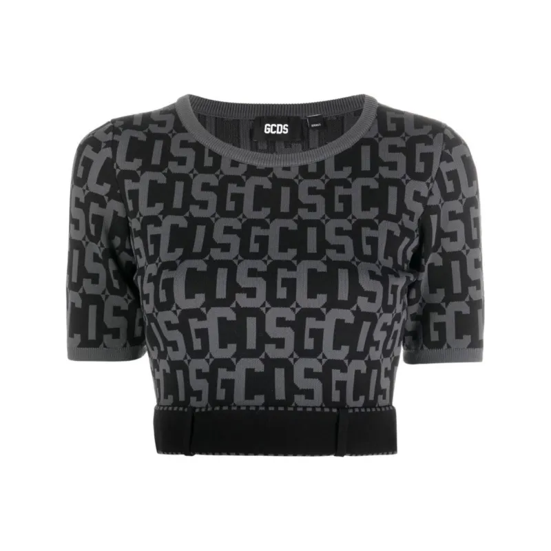 GCDS Matilda Monogram Cropped Top-0