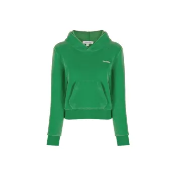 SPORTY & RICH Logo Embroidered Jersey Fleece Sweatshirt