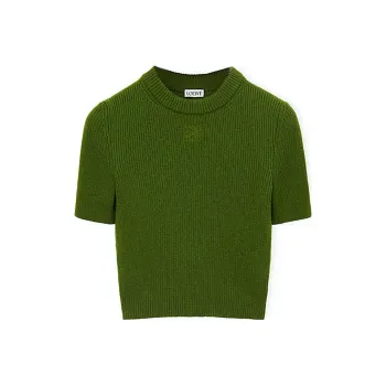 LOEWE Cropped Sweater 'Forest Green'
