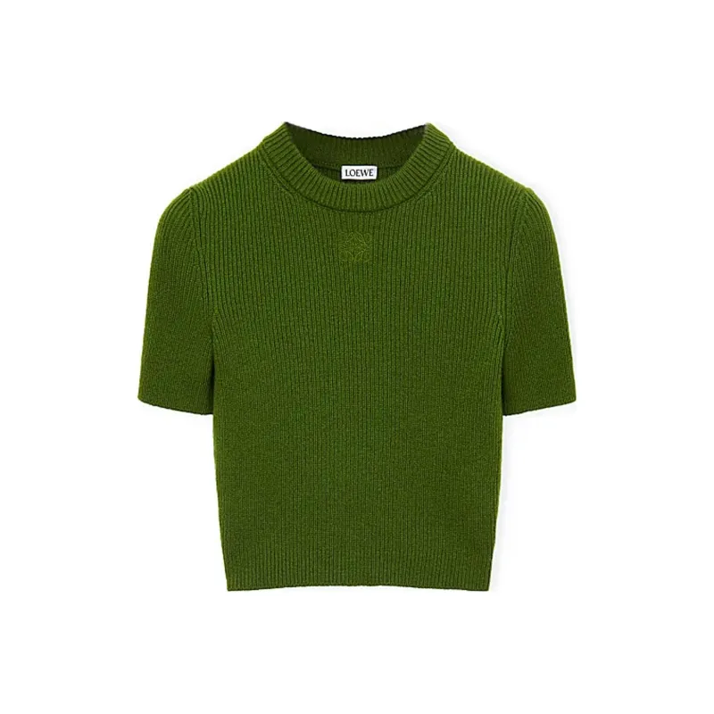 LOEWE Cropped Sweater 'Forest Green'-0
