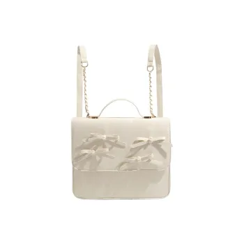 JANE KLAIN Synthetic Leather Backpack Regular Women's Ecru