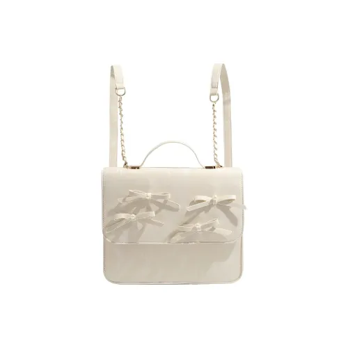 JANE KLAIN Synthetic Leather Backpack Regular Women's Ecru