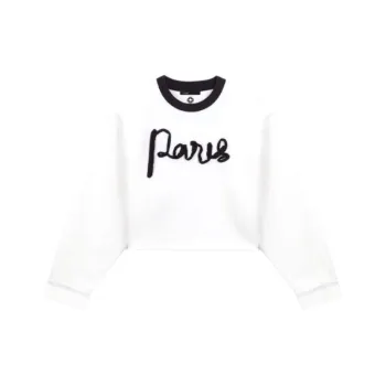 Maje Contrasting-neck Cropped Sweatshirt