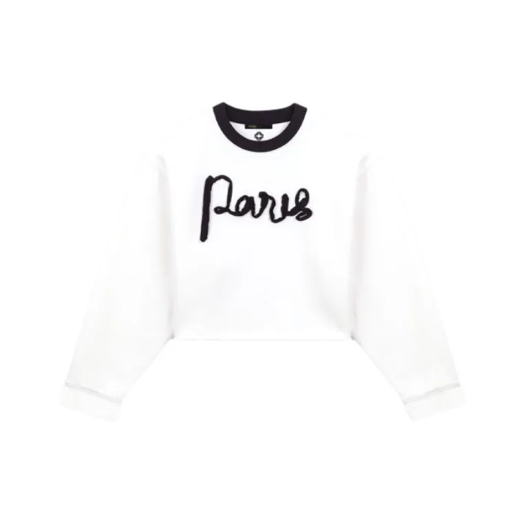 Maje Contrasting-neck Cropped Sweatshirt-0