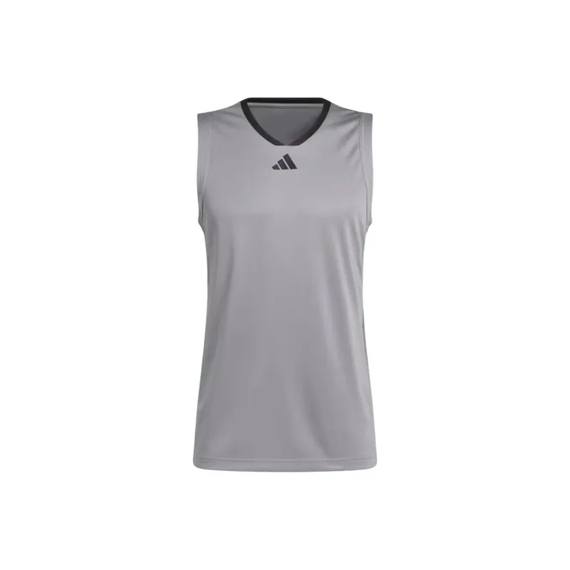 Adidas BASKETBALL3-Stripes Legends Tank Top Basketball Jerseys Men's Gray Three/Black-0