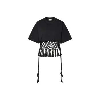 ISABEL MARANT Texana Knotted Fringe Detailed T Shirt
