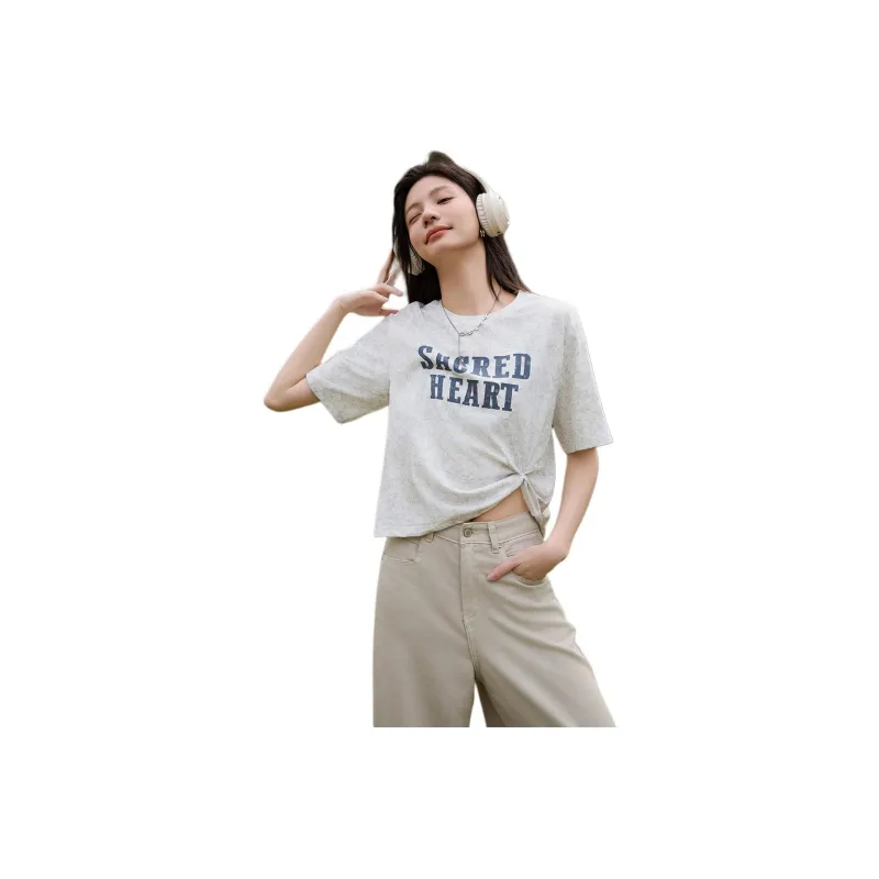 【dme】 T Shirt Women's Heather Gray-0