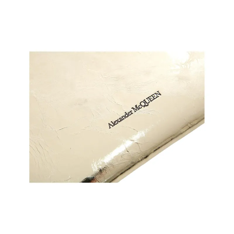 Alexander McQueen Cow Leather Clutch Medium Size Women's Gold-10