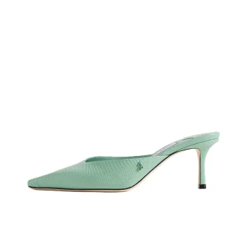 Jimmy Choo Abrasion Resistant Closed Toe Slippers 6.5cm Women's Green
